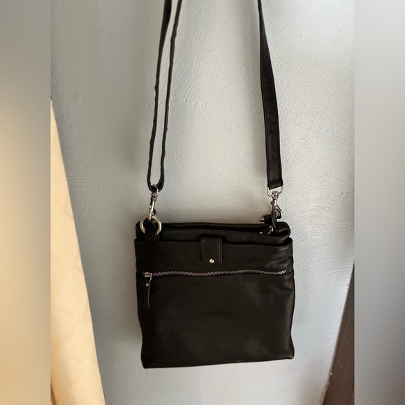 ili New York Black Genuine Leather Crossbody Bag Streetwear - Picture 3 of 16